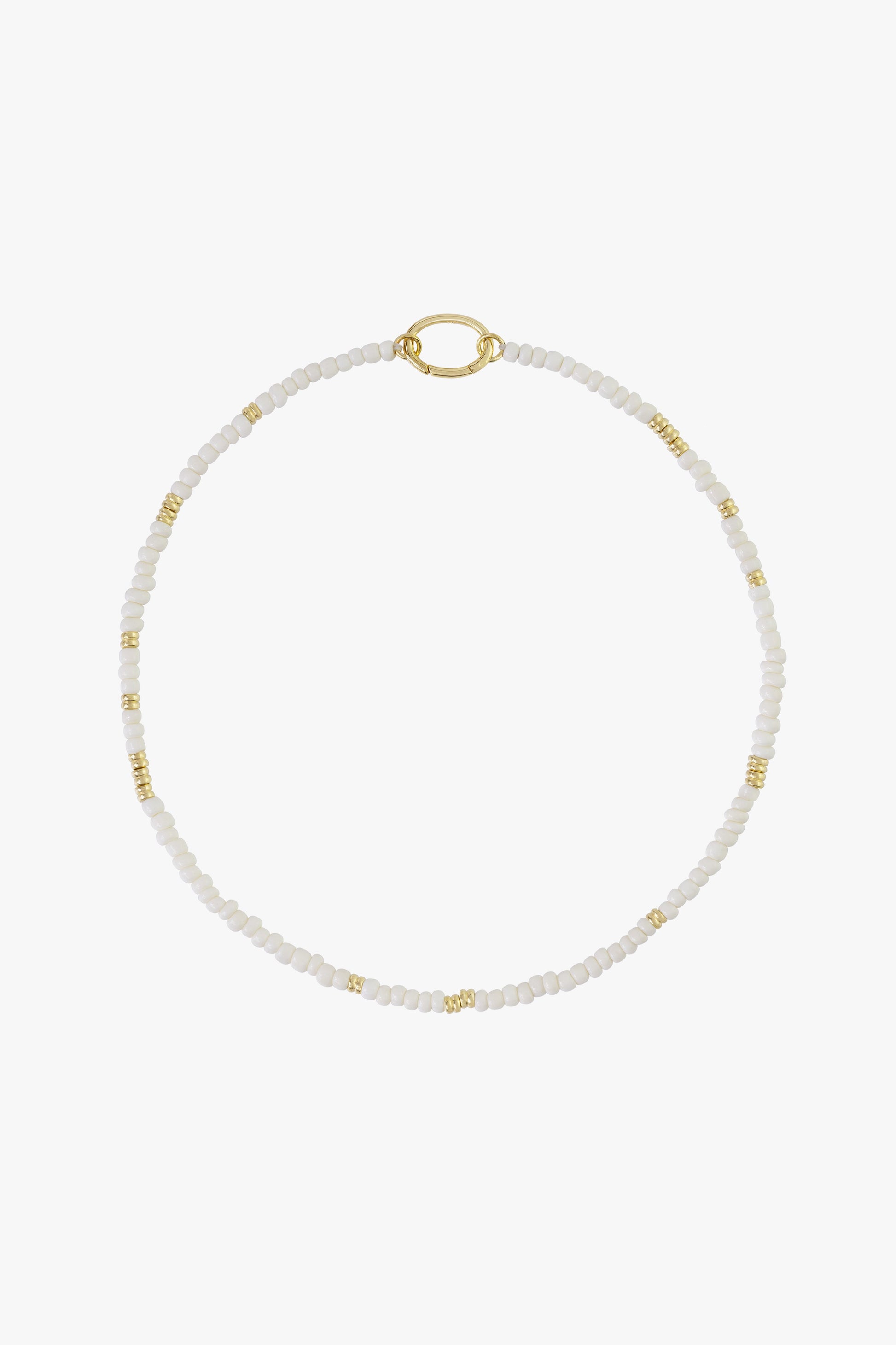 White clasp necklace gold plated-Necklace-wildthings_collectables-Gold plated-Necklace (no clasp)--abc