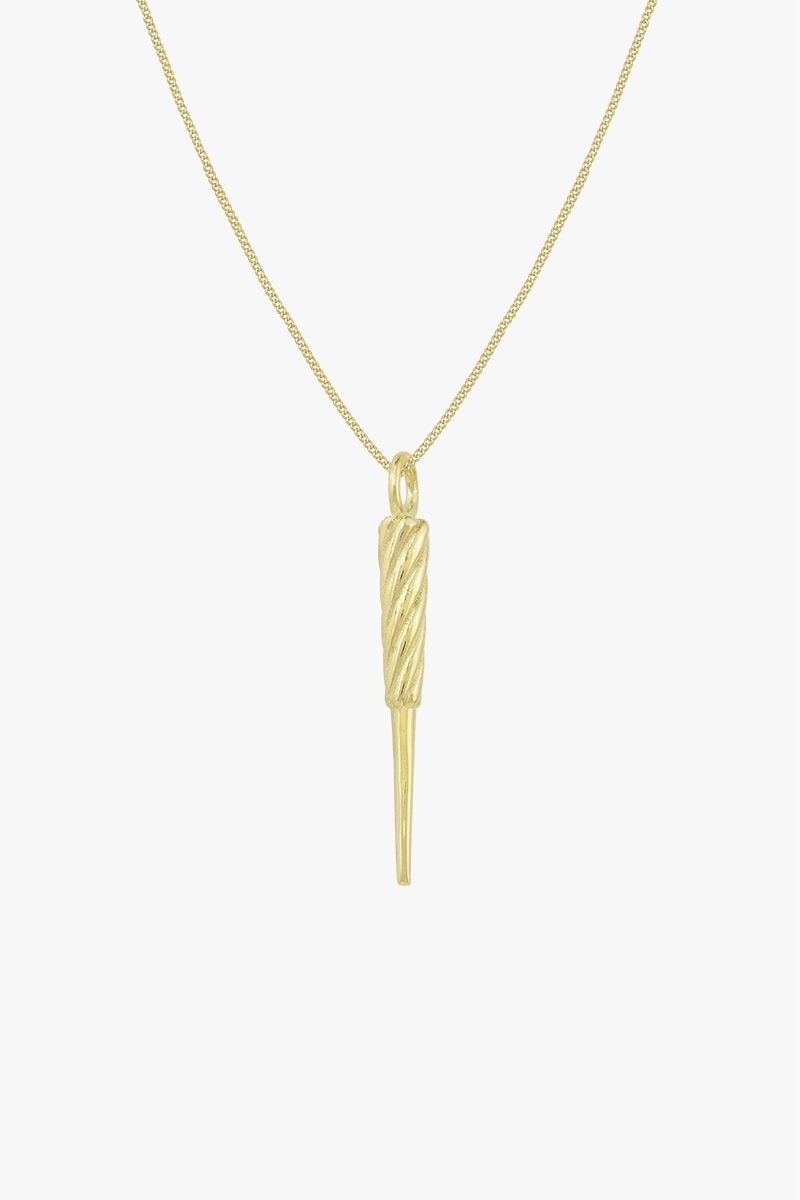 Ice pick pendant gold plated-abc