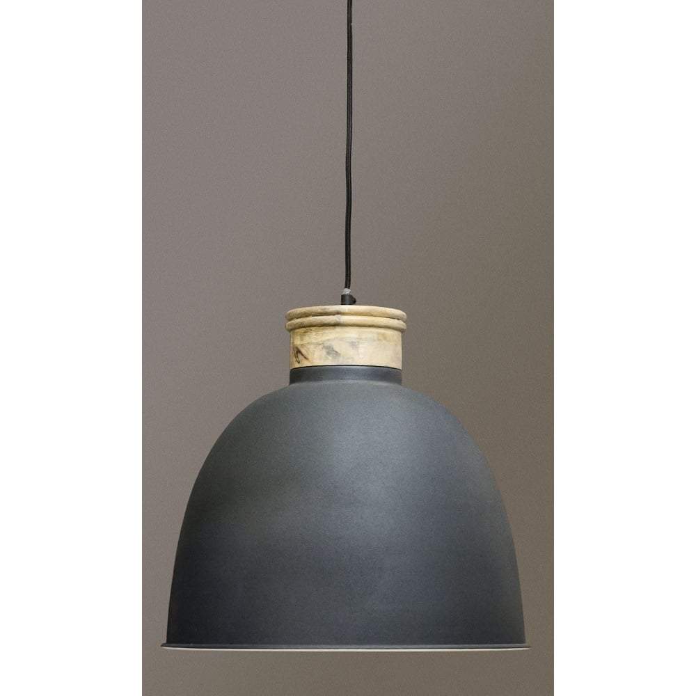 Queenspark Pendant With Wooden Top-Chandeliers and Ceiling Lights-Emac & Lawton-Default Title---abc