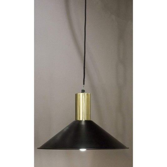 Redfern Hanging Lamp Black w Brass Top-Chandeliers and Ceiling Lights-Emac & Lawton-Default Title---abc