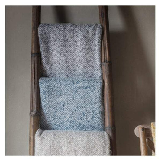 Herringbone Mohair Throw Grey W1300 x H1800mm-abc