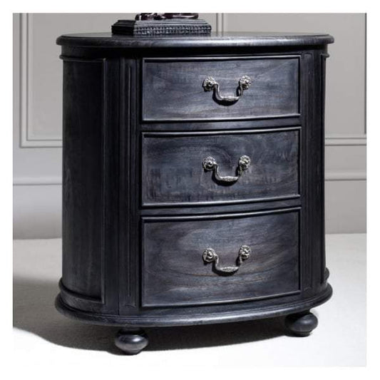 Safari Oval Bedside Chest Charcoal-Bedside Tables-Frank Hudson-Default Title---abc