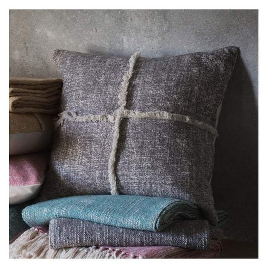 Patna Fringe Cushion Grey W450 x H450mm-abc