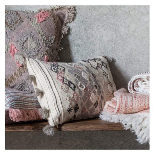 Nila Embroidered Cushion W500 x H300mm-abc