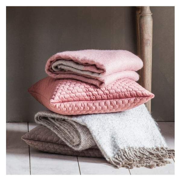 Honeycomb Quilted Cushion Blush W450 x H450mm-abc