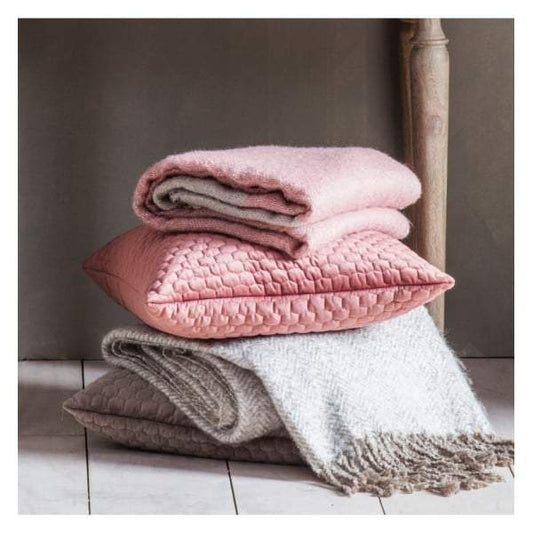 Honeycomb Quilted Cushion Blush W450 x H450mm-abc