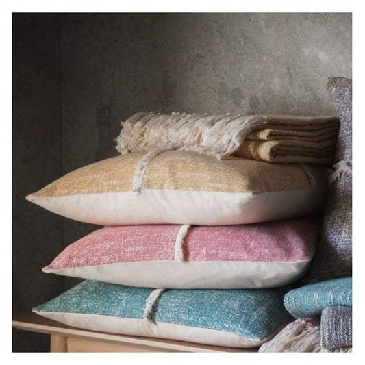 Patna Fringe Cushion Ochre W450 x H450mm-Cushions-Bodhi-Default Title---abc