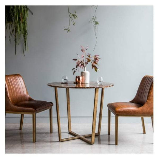 Essen Round Dining Table Marble W900 x D900 x H750mm-abc