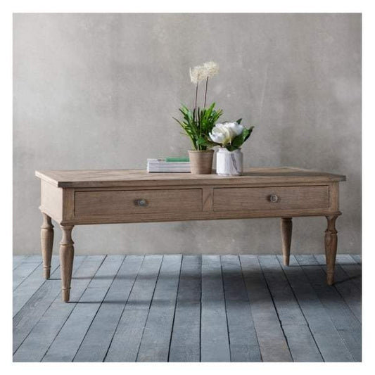 Makassar 2 Drawer Coffee Table W1300 x D650 x H510mm-abc