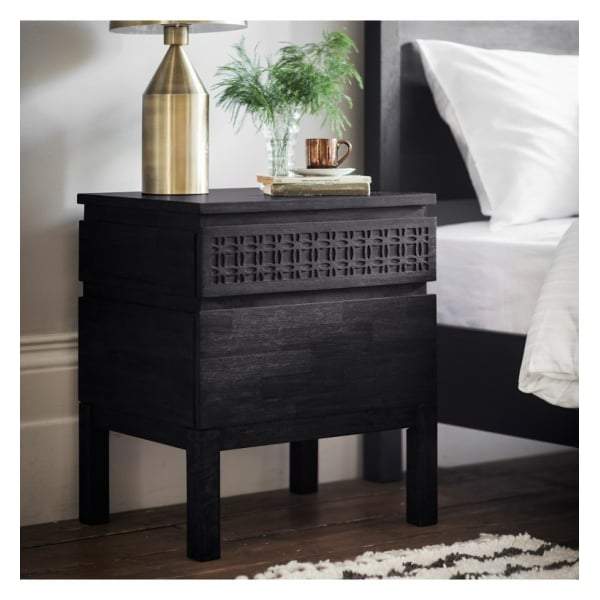 Brinda Boutique Bedside 2 Drawer Chest W500 x D400 x H600mm-abc