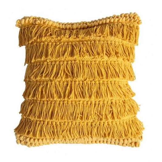 Tallara Fringed Cushion Ochre-Cushions-Bodhi-Default Title---abc