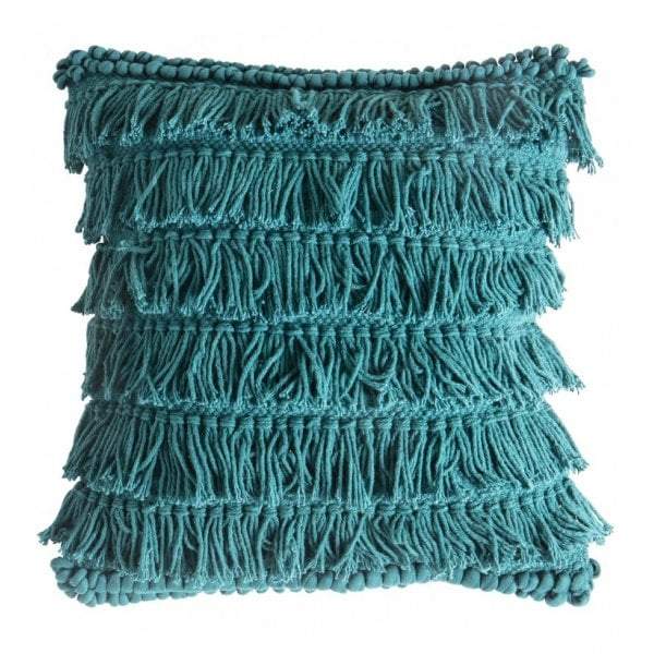 Tallara Fringed Cushion Teal-Cushions-Bodhi-Default Title---abc