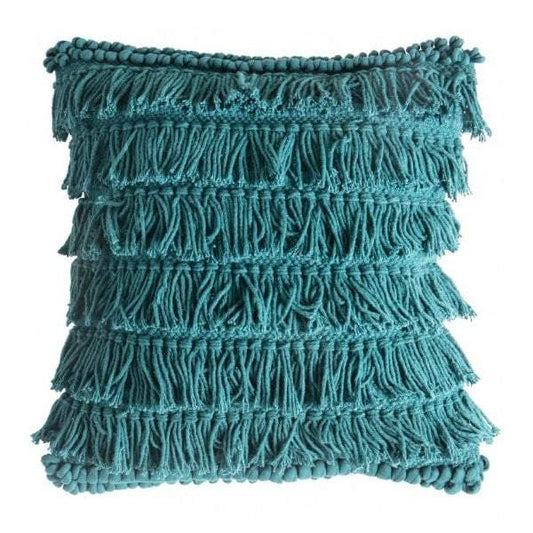 Tallara Fringed Cushion Teal-Cushions-Bodhi-Default Title---abc