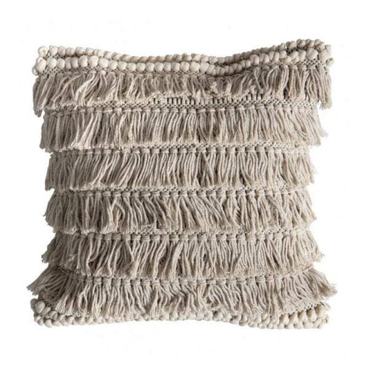 Tallara Fringed Cushion Black/Cream-Cushions-Bodhi-Default Title---abc
