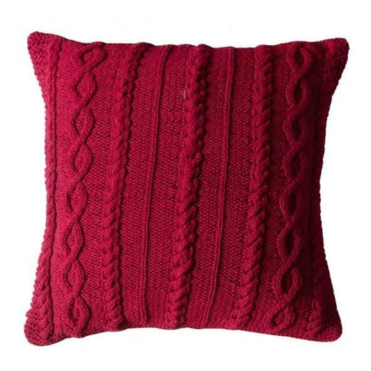 Walton Cable Knit Cushion Red-Cushions-Bodhi-Default Title---abc