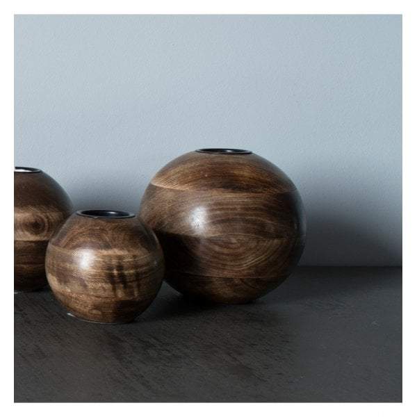 Ripley Large Tealight Holder Dark Wood-Candle Holders-Bodhi-Default Title---abc