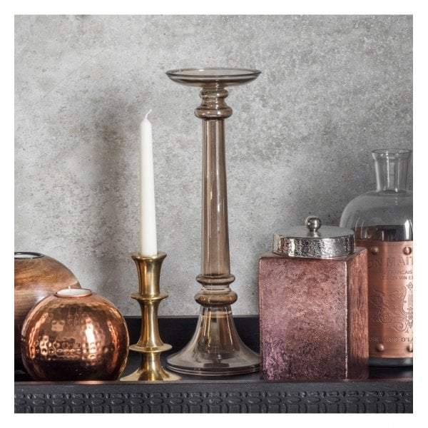 Handler Large Candleholder Brown Lustre Glass-abc
