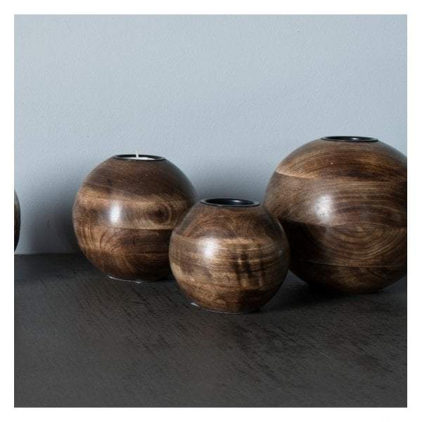 Ripley Small Tealight Candleholder Dark Wood-Candle Holders-Bodhi-Default Title---abc