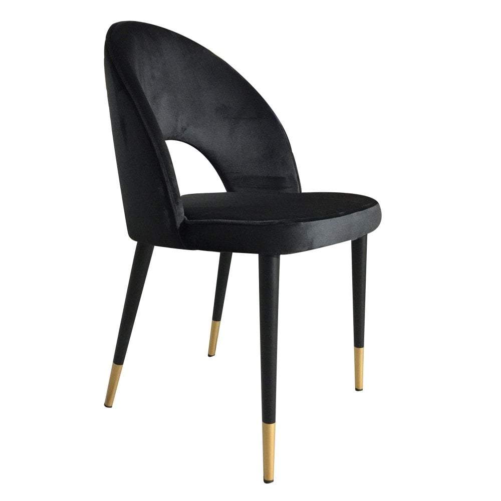 Bourdain Dining Chair Black Velvet (Set of Two)-abc