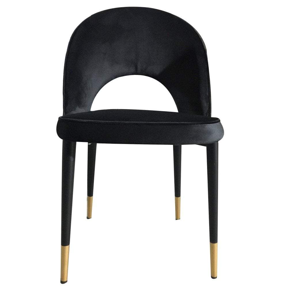 Bourdain Dining Chair Black Velvet (Set of Two)-abc