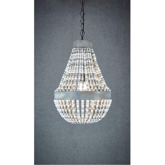 Kasbah oval white beaded hanging lamp-abc