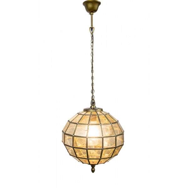 Prince Albert Small Hanging Lamp Brass-Chandeliers and Ceiling Lights-Emac & Lawton-Default Title---abc