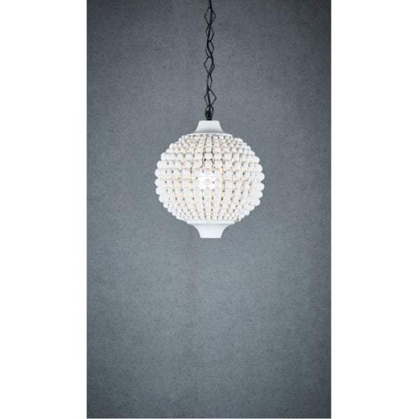 Kasbah white beaded hanging lamp-abc