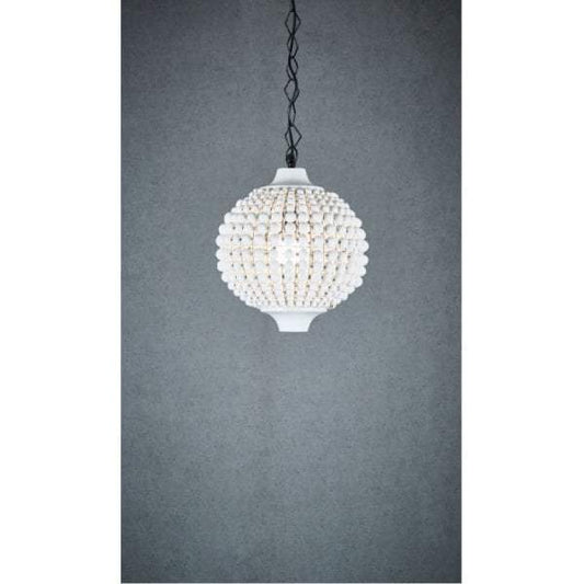 Kasbah white beaded hanging lamp-abc