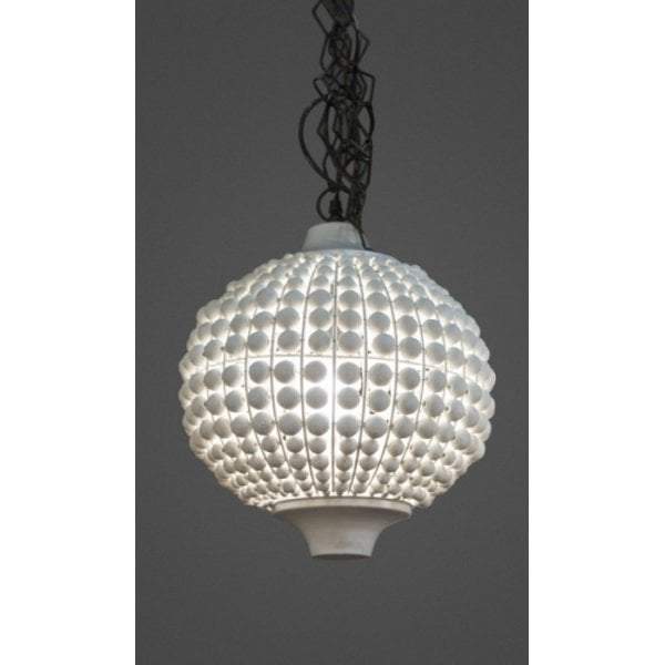 Kasbah white beaded hanging lamp-abc