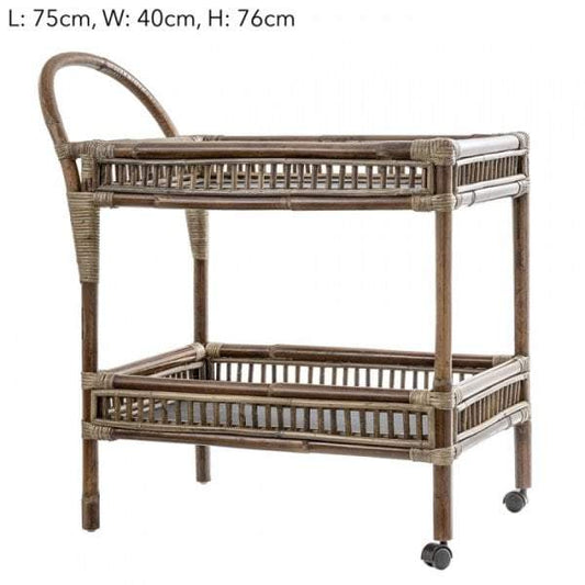 Seville Rattan & Bamboo Tea Cart-Home Bar and Drinks Cabinets-Emac & Lawton-Default Title---abc