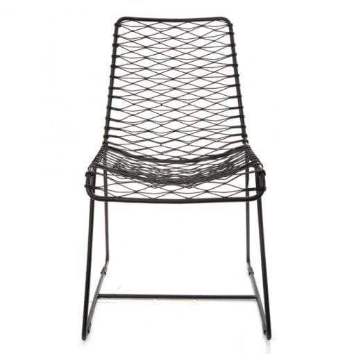 Black Woven Metal Chair-abc