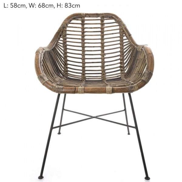 Rattan Chair Iron Grey 58x68x83-Seating-Emac & Lawton-Default Title---abc