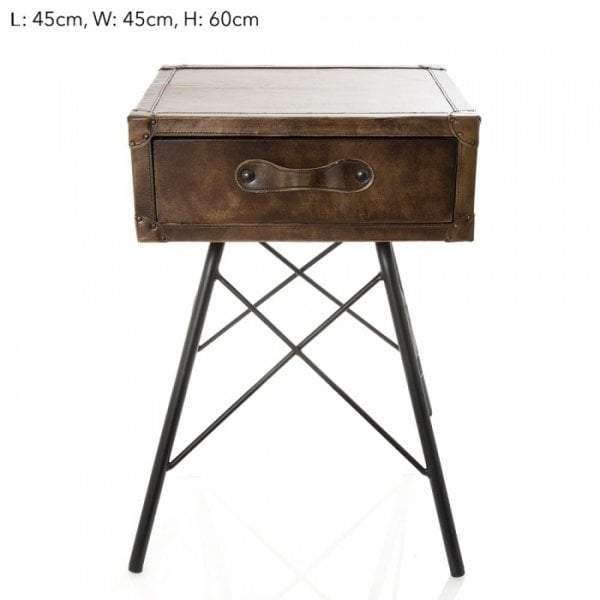 Toscano Leather Table 1 Drawer-Side Tables and Occasional-Emac & Lawton-Default Title---abc