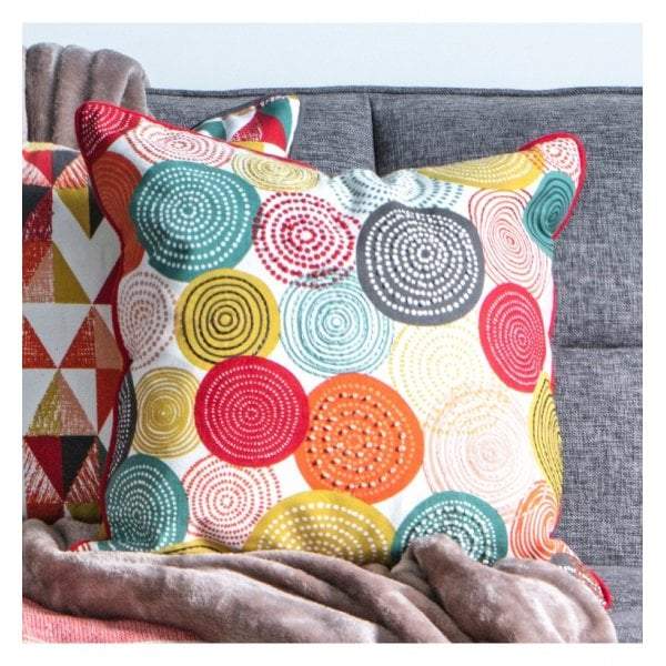 Gordes Printed Circles Cushion Multi 450x450mm-abc