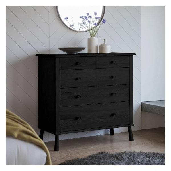 Walter 5 Drawer Chest Black-Drawers-Bodhi-Default Title---abc