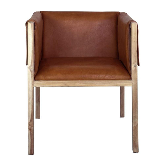 Pocket Chair Tan Leather-Seating-MRD Home-Default Title---abc