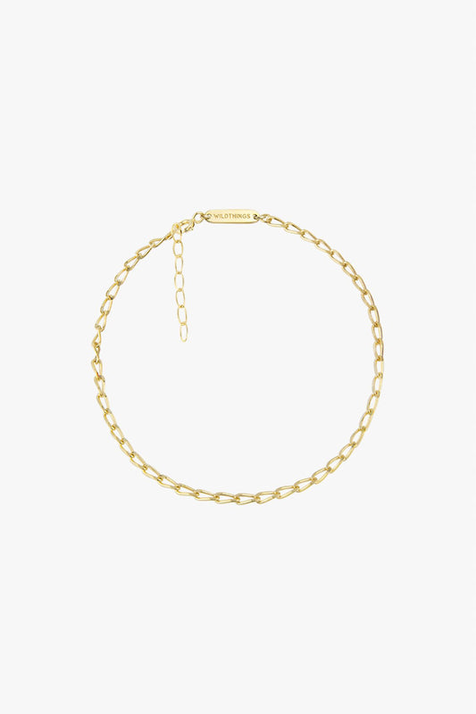 Oval chain anklet gold plated-Anklet-wildthings_collectables-Gold plated---abc