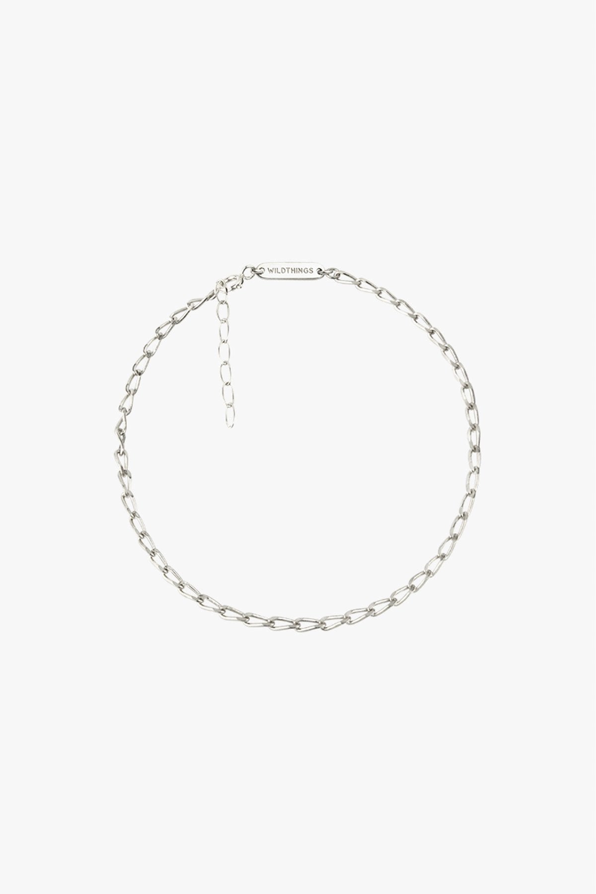 Oval chain anklet silver-abc