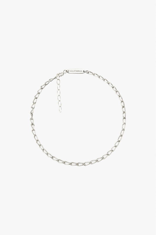 Oval chain anklet silver-abc