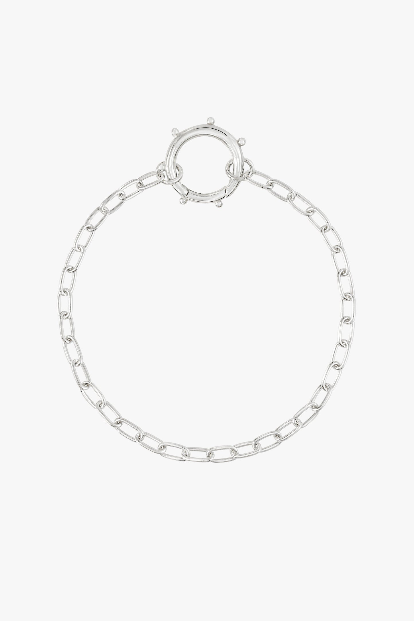 Chunky figaro clasp bracelet silver-abc