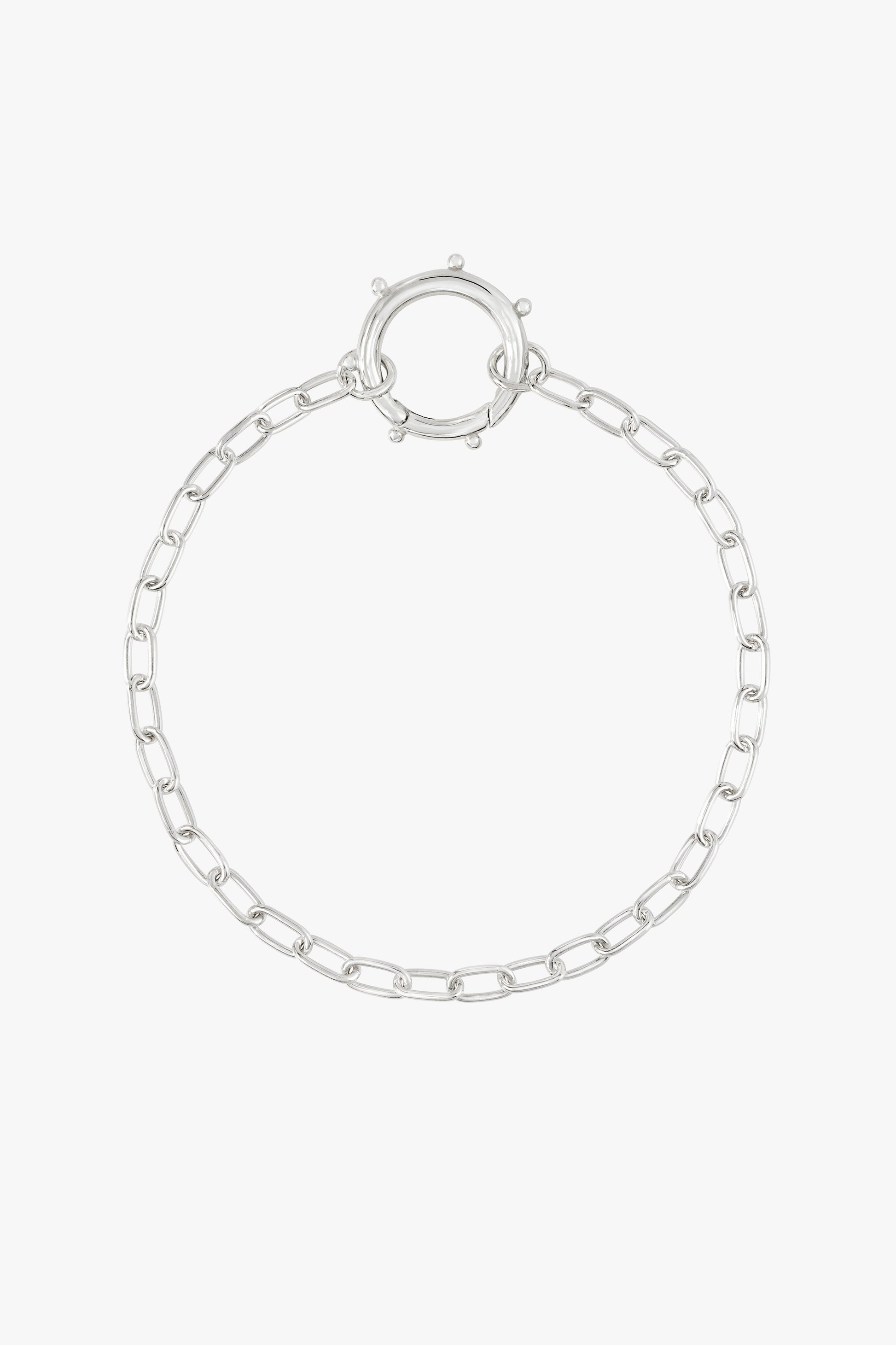 Chunky figaro clasp bracelet silver-abc