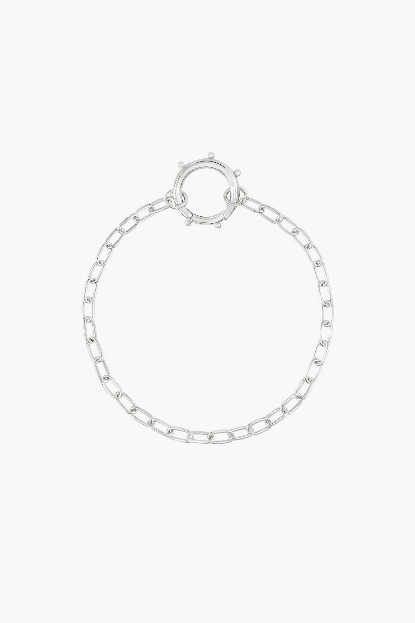 Chunky figaro clasp bracelet silver-abc