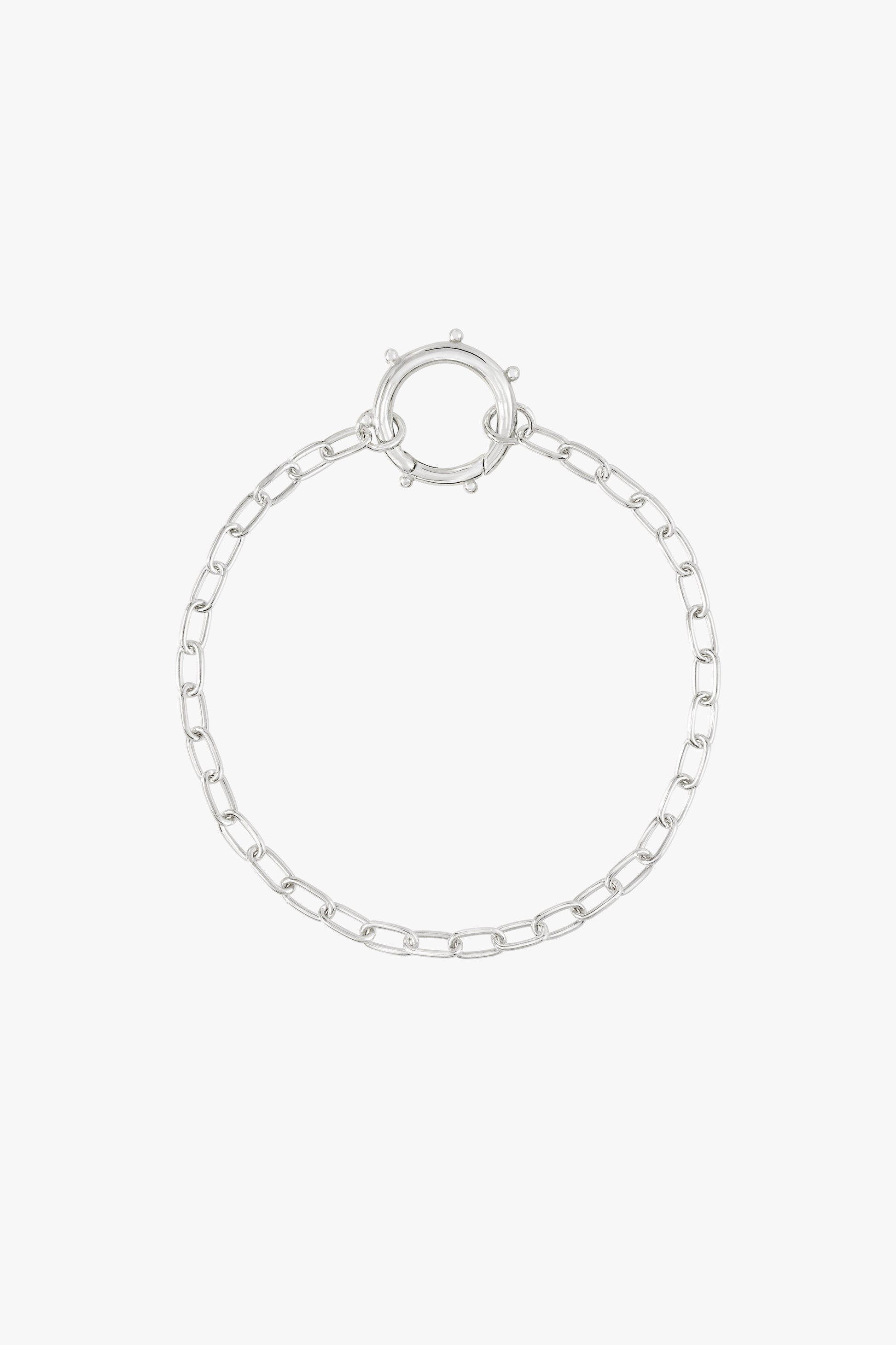 Chunky figaro clasp bracelet silver-abc