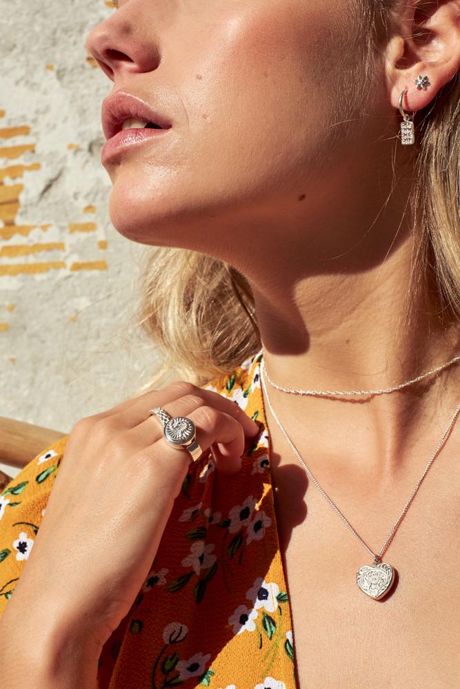 Solid gold earring silver-Earring-Wildthings_collectables-Silver---abc