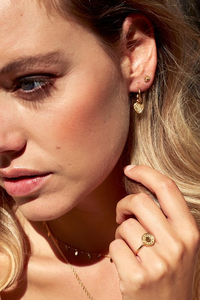 Wildflower ear stud 14k solid gold-Earring-Wildthings_collectables-Solid Gold---abc