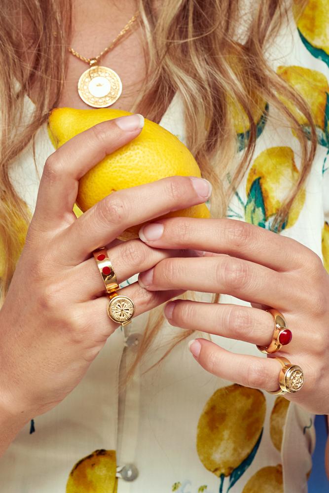 Lava ring gold plated-abc