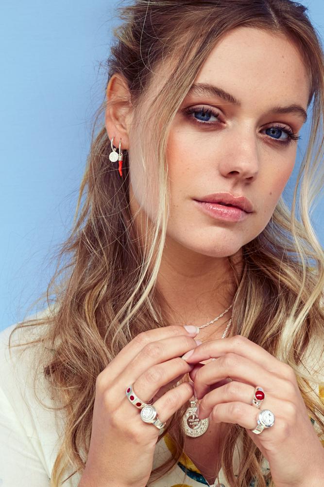 Coin earring silver-abc