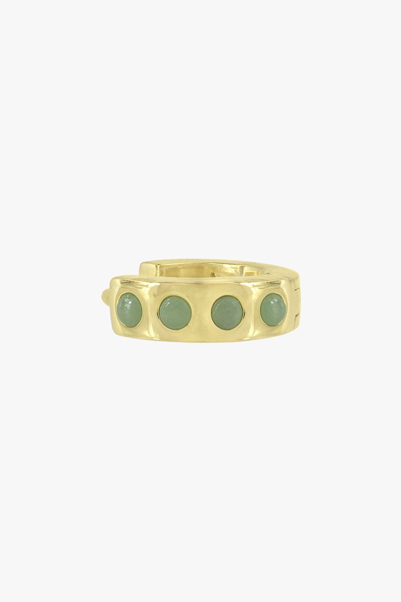 Ocean green huggie gold plated-abc