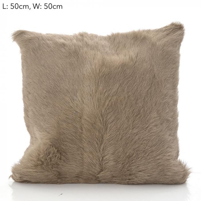 Petra Goat Fur Cushion 50x50 Beige-Accessories-Florabelle-Default Title---abc