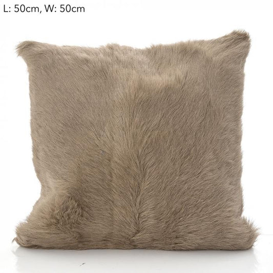 Petra Goat Fur Cushion 50x50 Beige-Accessories-Florabelle-Default Title---abc
